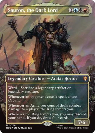 Sauron, the Dark Lord (Borderless) (Surge Foil) (HOB-076)