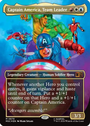 Captain America, Team Leader (Borderless) (Surge Foil) (MSC-879)