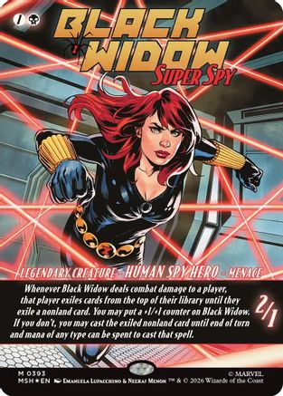 Black Widow, Super Spy (Borderless) (0393) (MSH-393) (Foil)