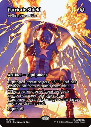 Patriotic Shield - Sword of Fire and Ice (Borderless) (MAR-100)