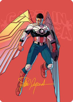 Captain America, Wings of Freedom Art Card (22/45) (Gold-Stamped Signature) (AAMSH-022)