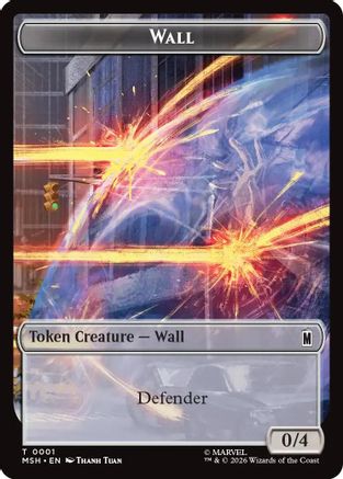 Wall // Alien Double-Sided Token (MSH-001/011) (Foil)