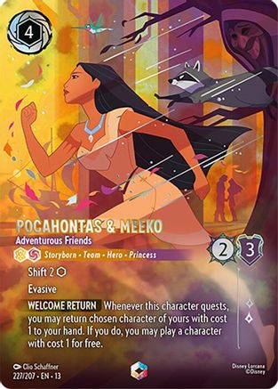 Pocahontas & Meeko - Adventurous Friends (Enchanted) (13-227) (Holofoil)