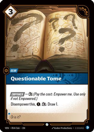 Questionable Tome (VEN-054) (Foil)