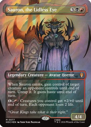 Sauron, the Lidless Eye (Borderless) (Surge Foil) (HOC-077)