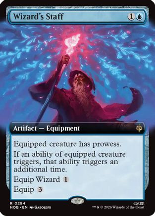 Wizard's Staff (Extended Art) (HOB-294) (Foil)