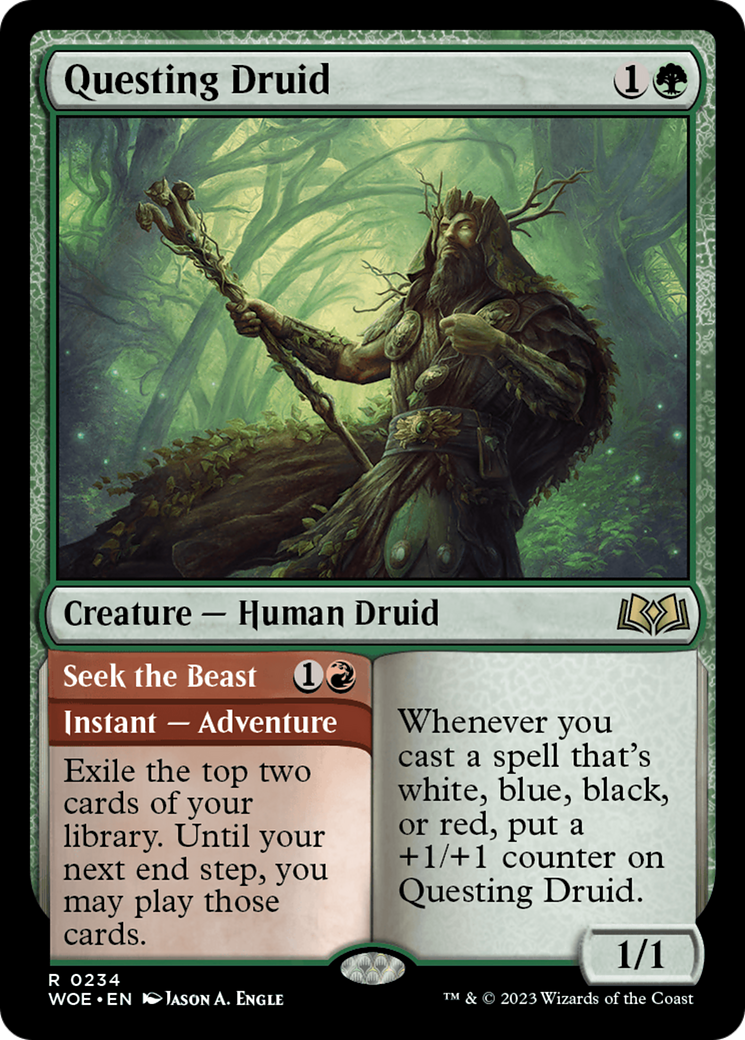 Questing Druid // Seek the Beast (WOE-234) (Foil)