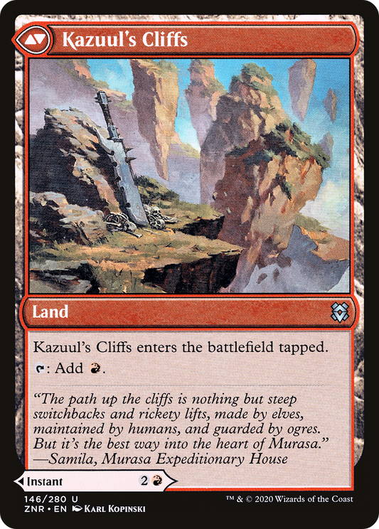 Kazuul's Fury // Kazuul's Cliffs (ZNR-146) (Foil)