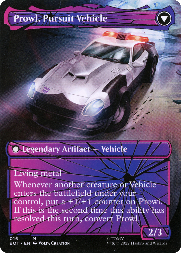 Prowl, Stoic Strategist // Prowl, Pursuit Vehicle (BOT-016) (Shattered Glass) (Borderless) (Foil)