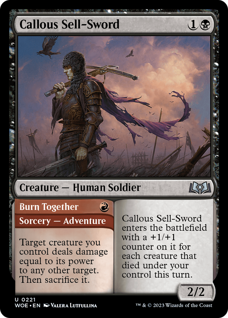 Callous Sell-Sword // Burn Together (WOE-221) (Foil)