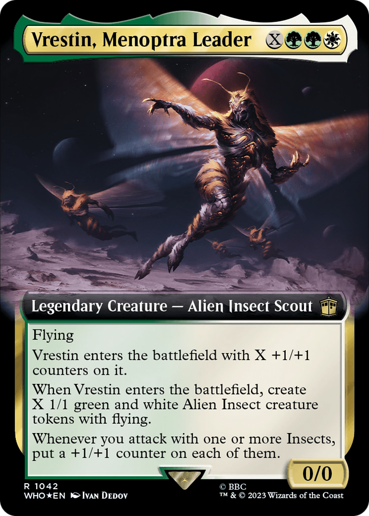 Vrestin, Menoptra Leader (WHO-1042) (Extended Art) (Surge) (Foil)