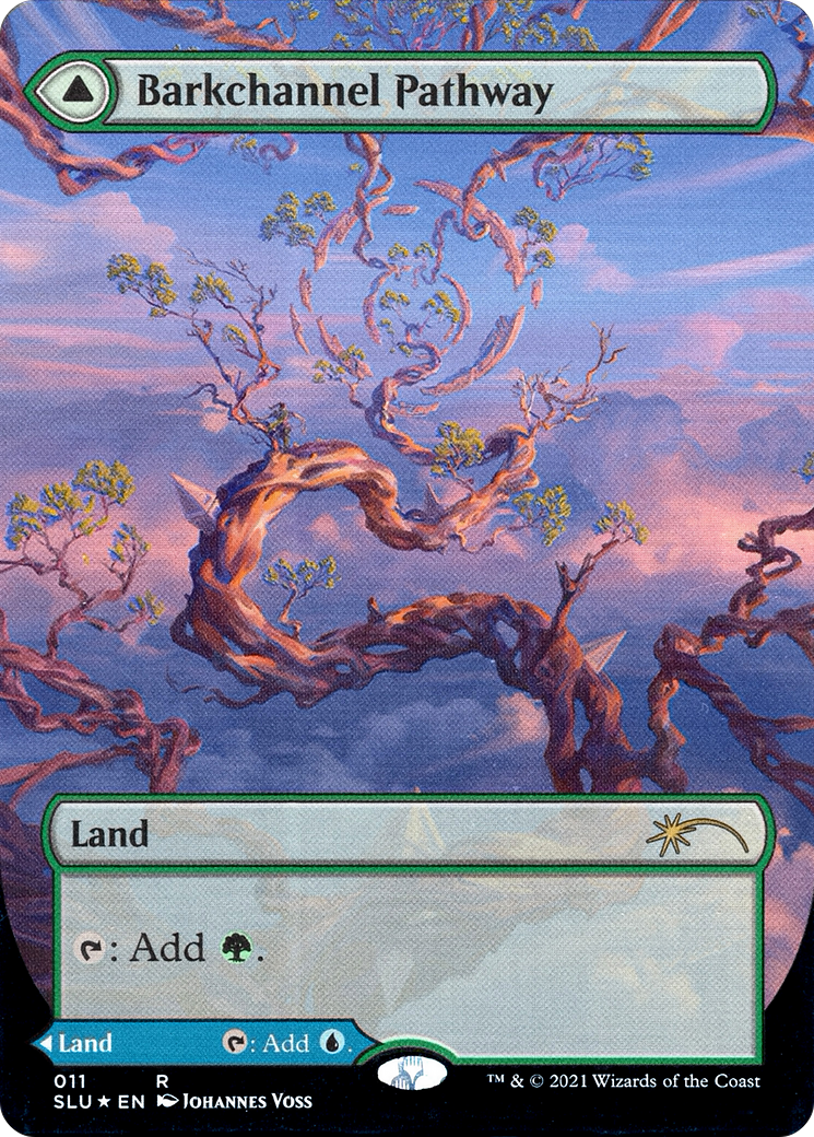 Barkchannel Pathway // Tidechannel Pathway (SLU-011) (Showcase) (Borderless) (Foil)