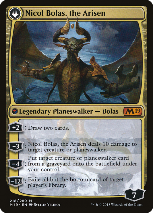 Nicol Bolas, the Ravager // Nicol Bolas, the Arisen (M19-218) (Foil)