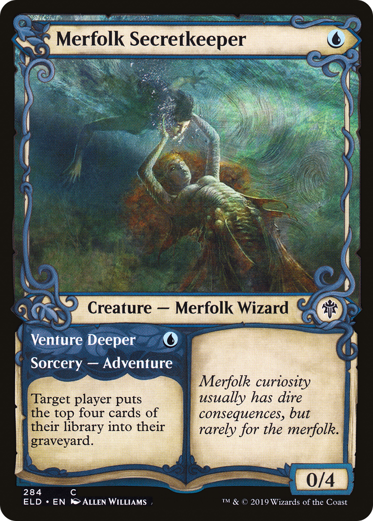 Merfolk Secretkeeper // Venture Deeper (ELD-284) (Showcase) (Foil)