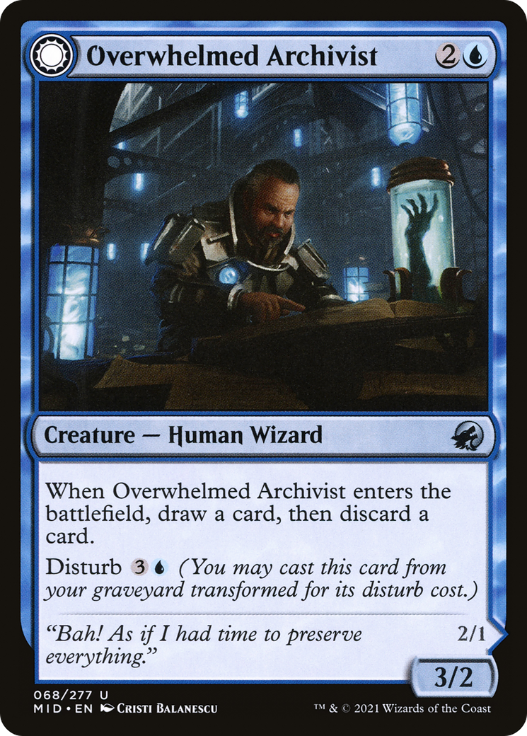 Overwhelmed Archivist // Archive Haunt (MID-068) (Foil)