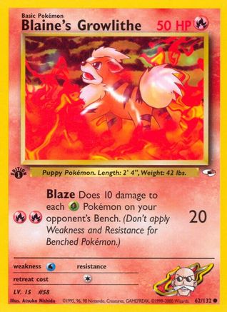 Blaine's Growlithe (62) (G1-062) (1st Edition)