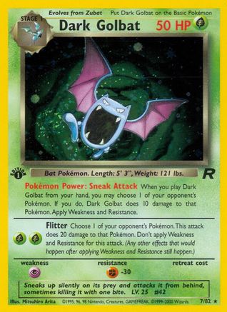 Dark Golbat (7) (TR-007) (1st Edition Holofoil)