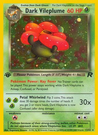 Dark Vileplume (13) (TR-013) (1st Edition Holofoil)