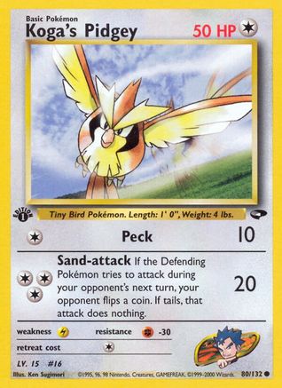 Koga's Pidgey (80) (G2-080) (1st Edition)
