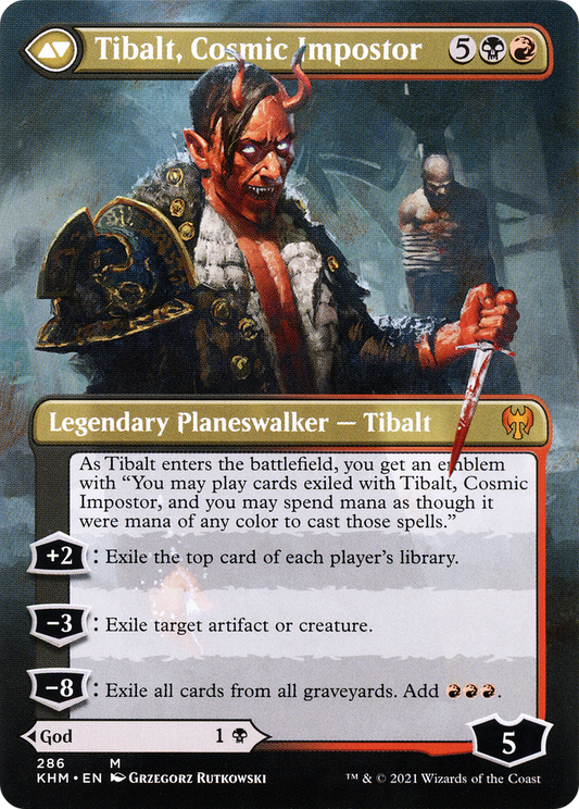 Valki, God of Lies // Tibalt, Cosmic Impostor (KHM-286) (Borderless) (Foil)