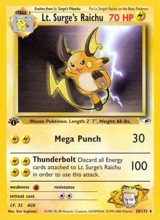 Lt. Surge's Raichu (G1-028) (Unlimited)