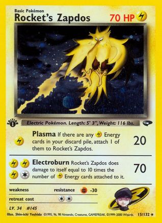 Rocket's Zapdos (G2-015) (Unlimited Holofoil)