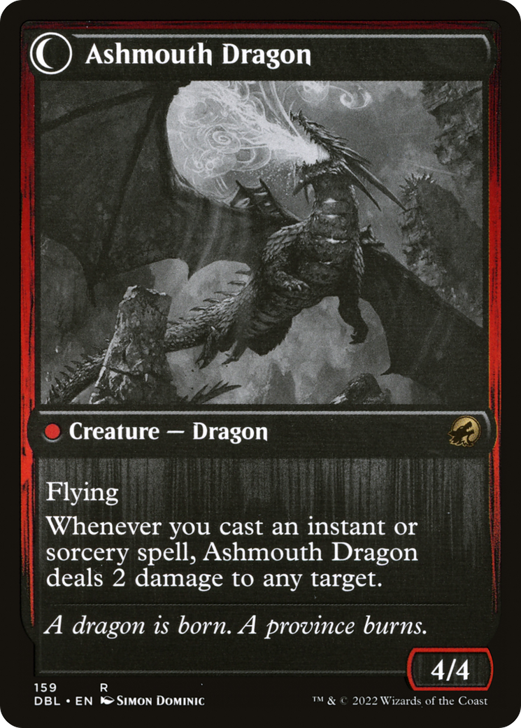 Smoldering Egg // Ashmouth Dragon (DBL-159) (Foil)