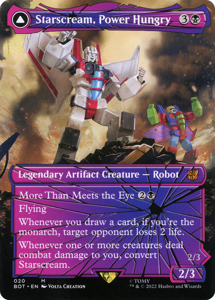 Starscream, Power Hungry // Starscream, Seeker Leader (BOT-020) (Shattered Glass) (Borderless) (Foil)