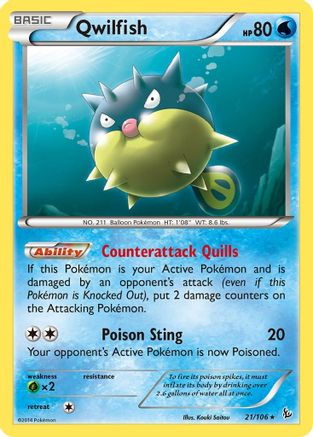 Qwilfish (FLF-021) (Reverse Holofoil)