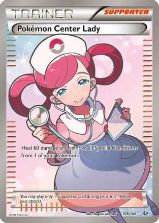 Pokemon Center Lady (105 Full Art) (FLF-105) (Holofoil)