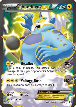 Thundurus EX (98 Full Art) (ROS-098) (Holofoil)
