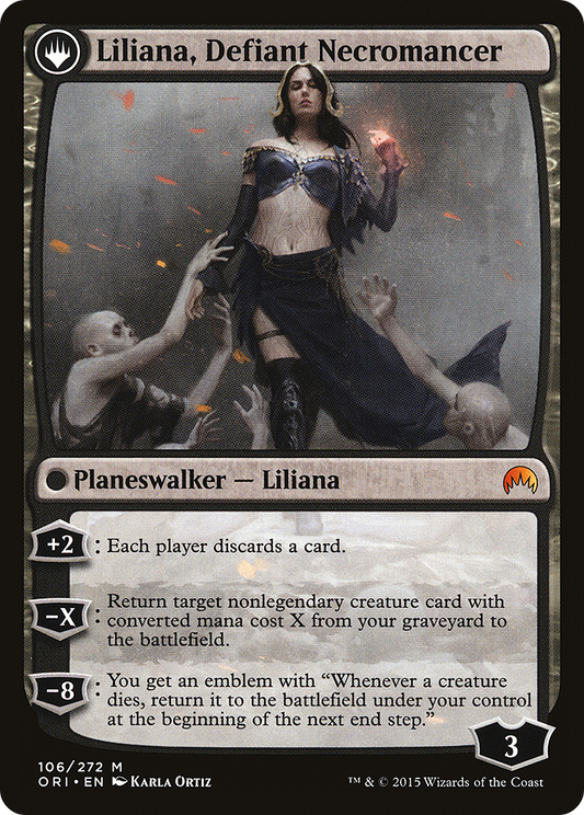 Liliana, Heretical Healer // Liliana, Defiant Necromancer (ORI-106)