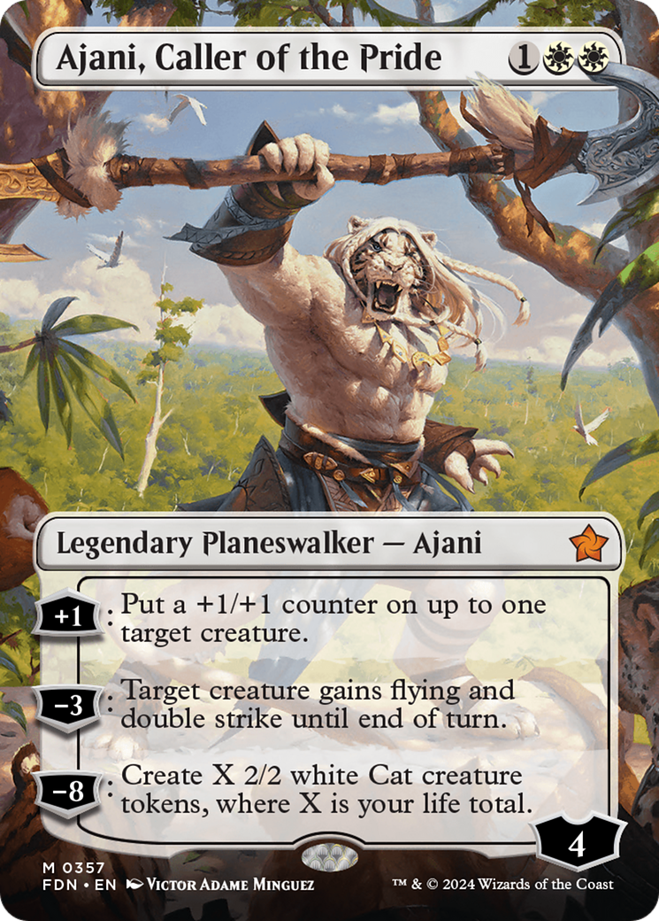 Ajani, Caller of the Pride (FDN-357) (Borderless) (Foil)