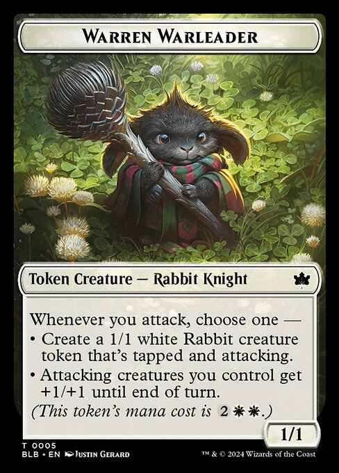 Bat // Warren Warleader Double-Sided Token (BLB-10 // 5) (Foil)