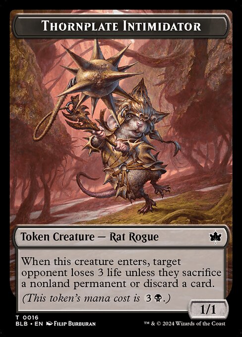 Otter // Thornplate Intimidator Double-Sided Token (BLB-25 // 16) (Foil)