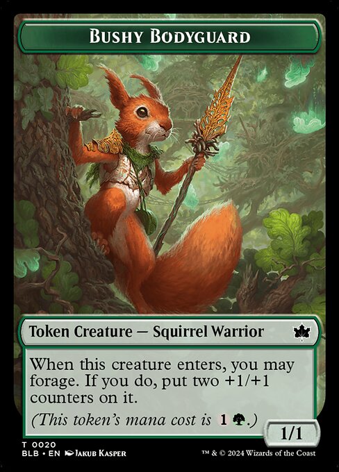 Emblem - Ral, Crackling Wit // Bushy Bodyguard Double-Sided Token (BLB-30 // 20) (Foil)