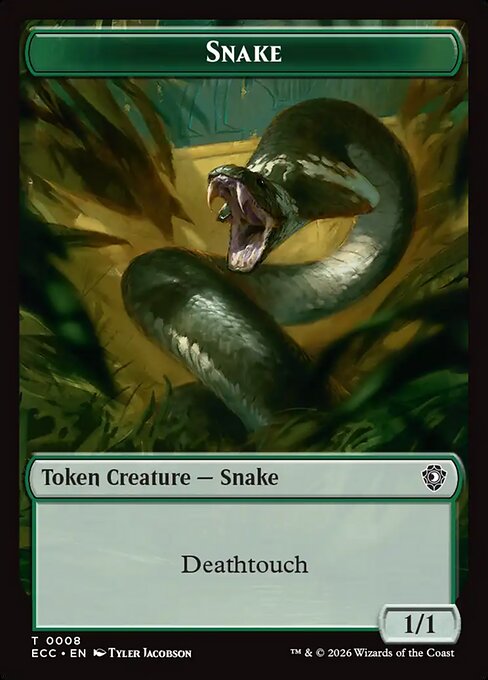 Zombie // Snake Double-Sided Token (ECC-3 // 8) (Foil)