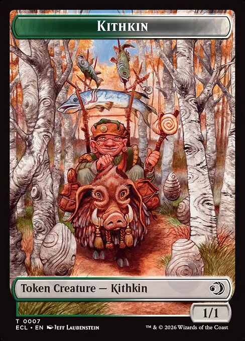 Elf // Kithkin (0007) Double-Sided Token (ECL-4 // 7) (Foil)
