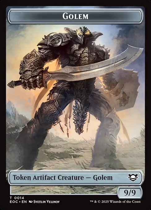 Elemental (0007) // Golem (0014) Double-Sided Token (EOC-7 // 14) (Foil)