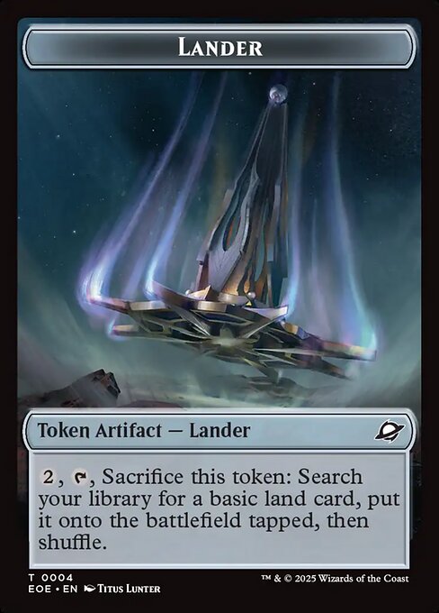 Human Soldier // Lander (0004) Double-Sided Token (EOE-2 // 4) (Foil)