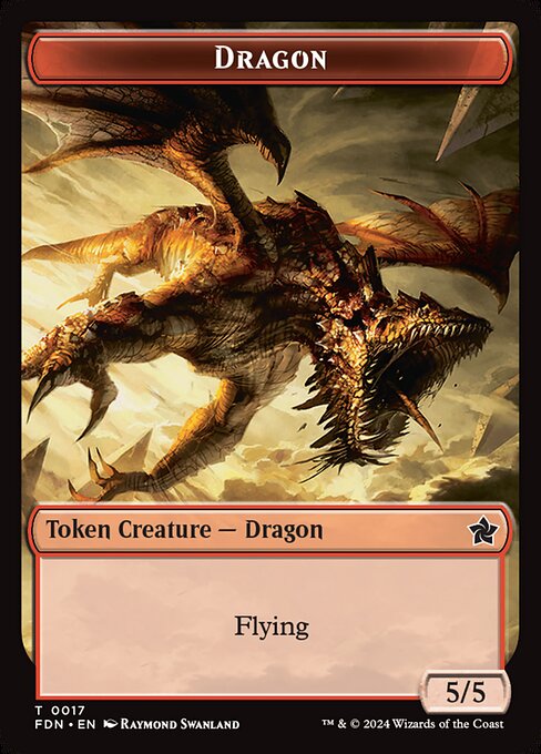 Cat Beast // Dragon (0017) Double-Sided Token (FDN-28 // 17)