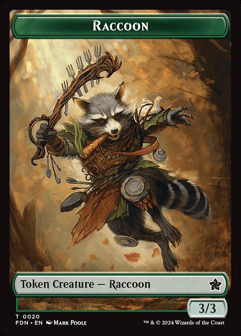 Elf Warrior // Raccoon Double-Sided Token (FDN-19 // 20)