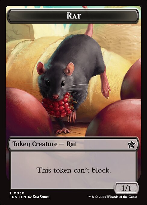 Elf Warrior // Rat (0030) Double-Sided Token (FDN-19 // 30)