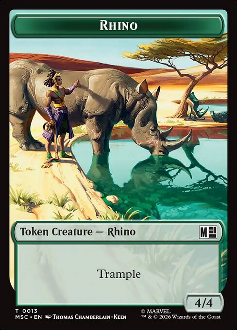 Bird // Rhino Double-Sided Token (MSC-5 // 13) (Foil)