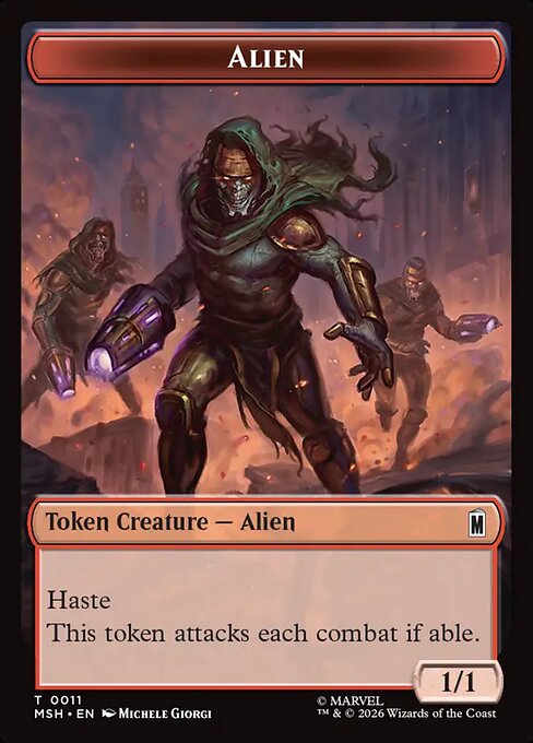 Wall // Alien Double-Sided Token (MSH-001/011) (Foil)