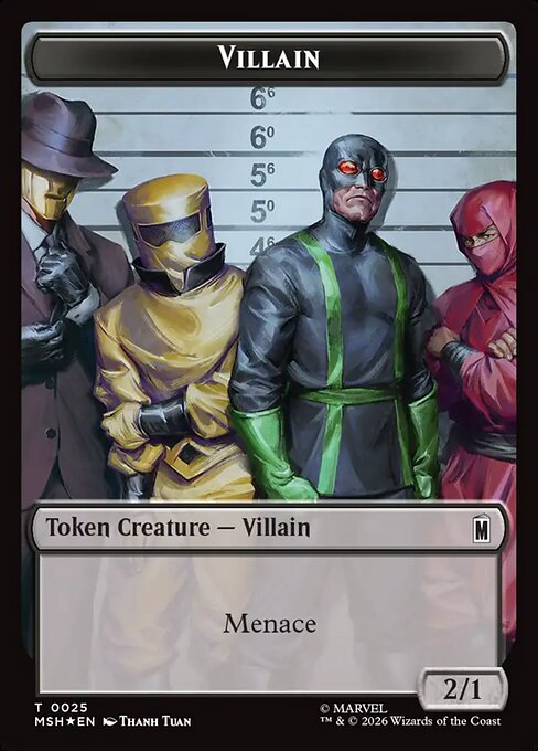 Shapeshifter (018) // Villain (025) Double-Sided Token (Surge Foil) (MSC-18 // 25)