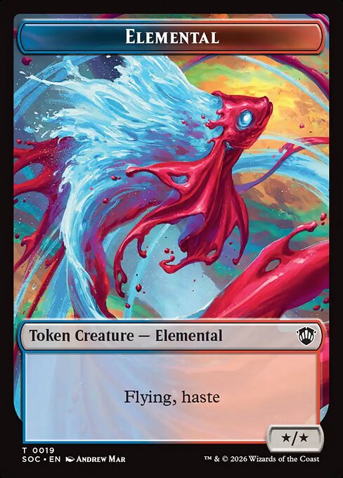 Dragon Illusion // Elemental (0019) Double-Sided Token (SOC-13 // 19) (Foil)