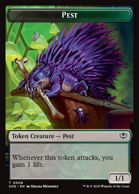 Emblem - Professor Dellian Fel // Pest (0008) Double-Sided Token (SOS-13 // 8) (Foil)