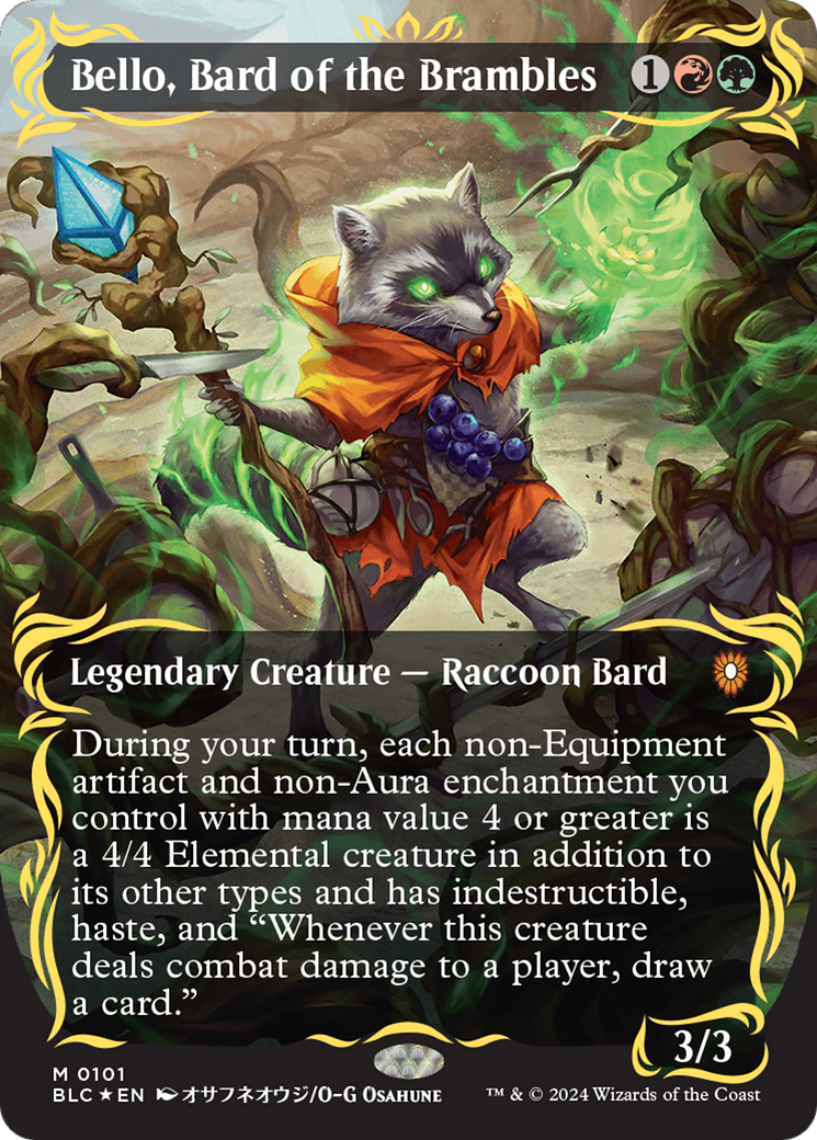 Bello, Bard of the Brambles (BLC-101) (Borderless) (Raised Foil)