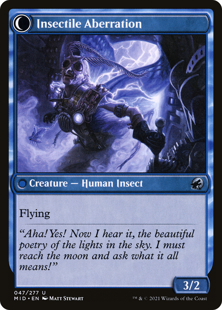 Delver of Secrets // Insectile Aberration (MID-047) (Foil)